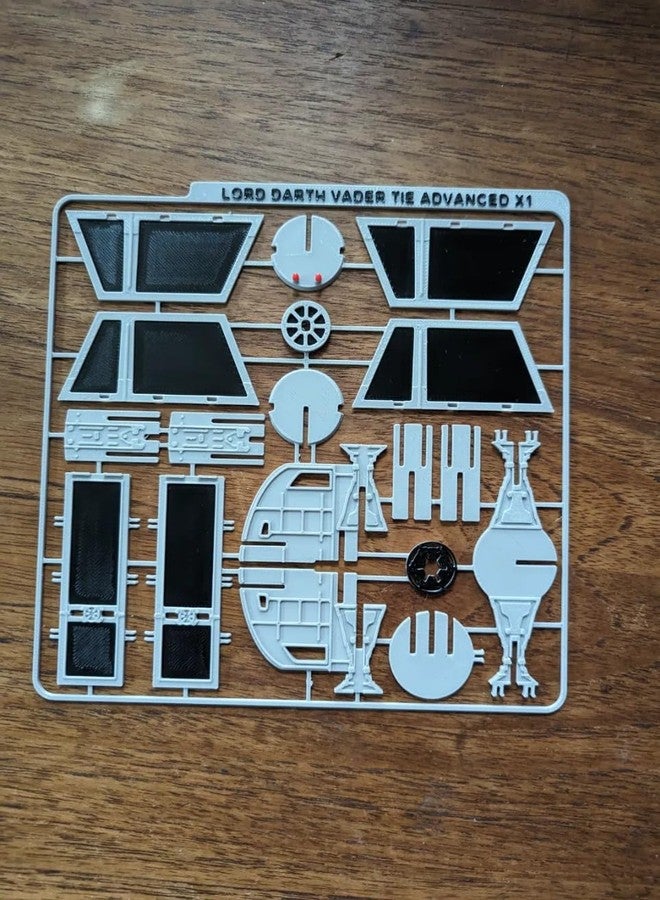 3D CRAFT Lord Darth Vader TIE Advanced X1 Model Kit Parts, Plastic Scale Model Sprue,Multicolor - Image 1